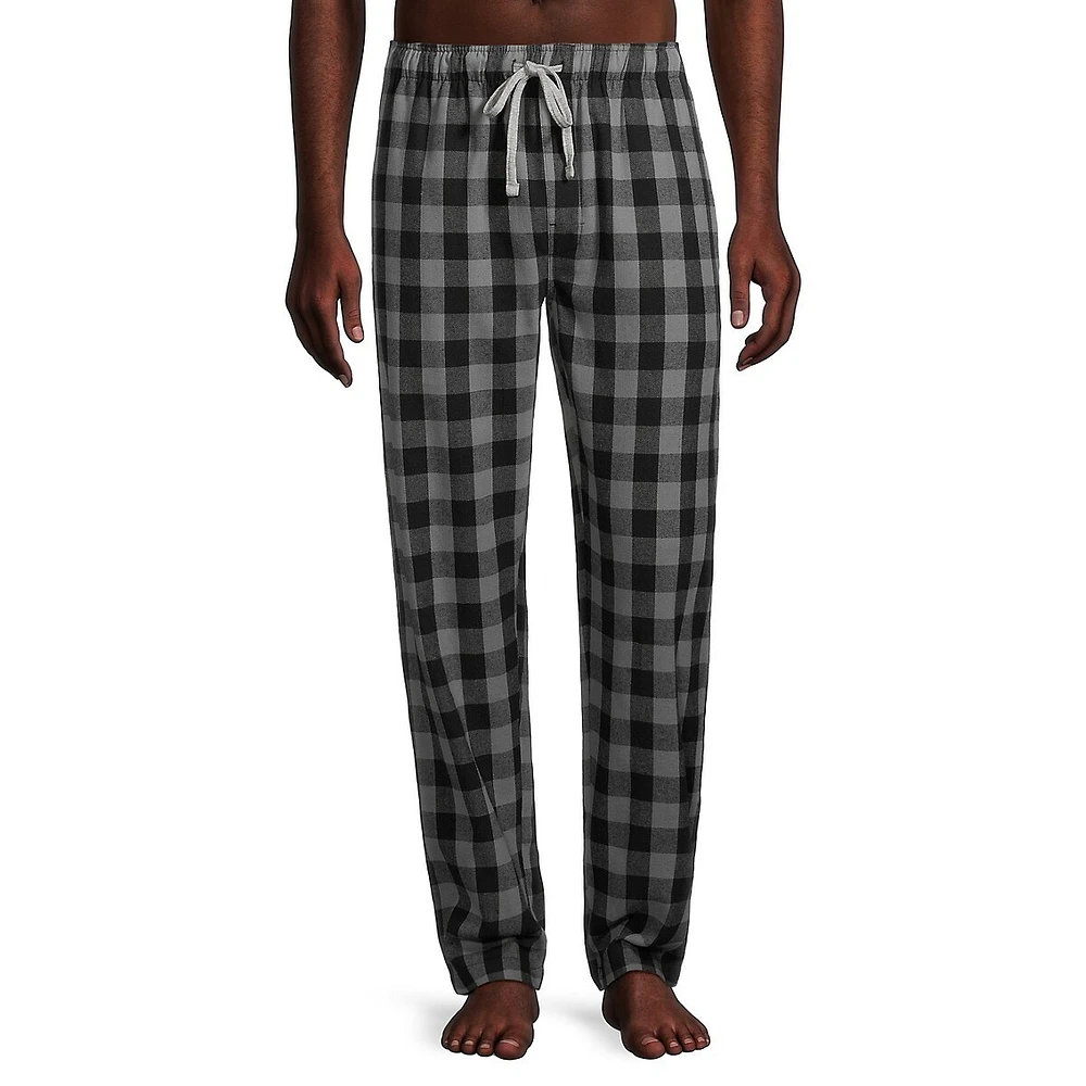 Pantalon de détente en finette à carreaux