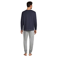 Pyjama avec haut à encolure henley et pantalon de jogging