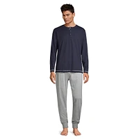 Pyjama avec haut à encolure henley et pantalon de jogging