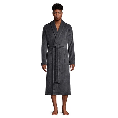 Plush Herringbone Wrap Robe