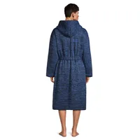 Marled Knit Hooded Robe