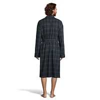 Flannel Shawl-Collar Check Robe