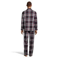 2-Piece Flannel Notch-Collar Pyjama Set