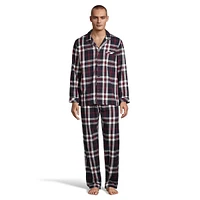 2-Piece Flannel Notch-Collar Pyjama Set