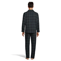 2-Piece Flannel Notch-Collar Pyjama Set