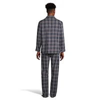 2-Piece Flannel Notch-Collar Pyjama Set