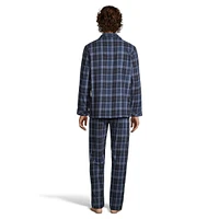 2-Piece Flannel Notch-Collar Pyjama Set