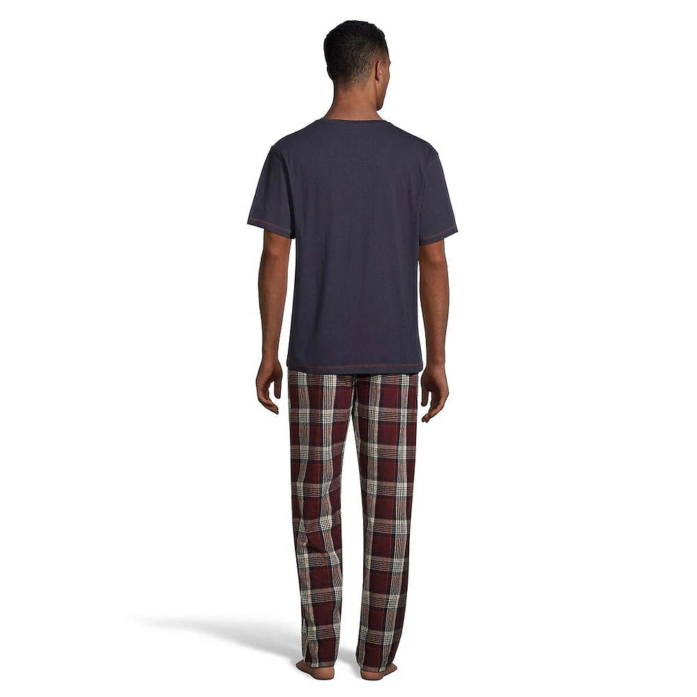 2-Piece T-Shirt & Flannel Pants Pyjama Set