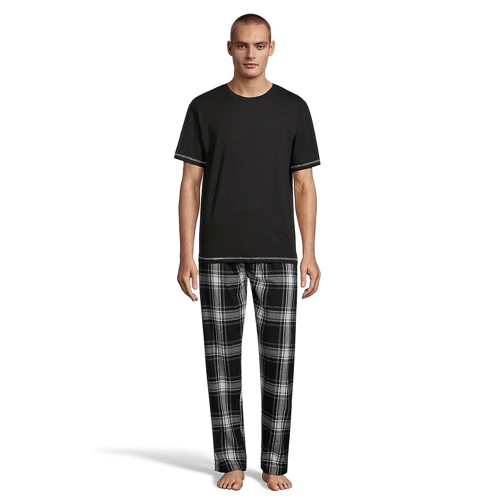 Ensemble pyjama 2 pièces avec t-shirt et pantalon en flanelle