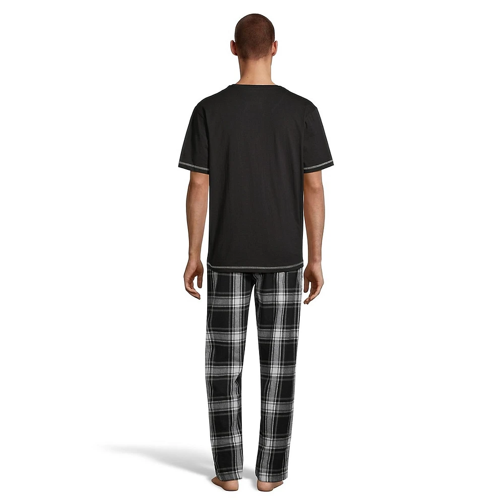 Ensemble pyjama 2 pièces avec t-shirt et pantalon en flanelle