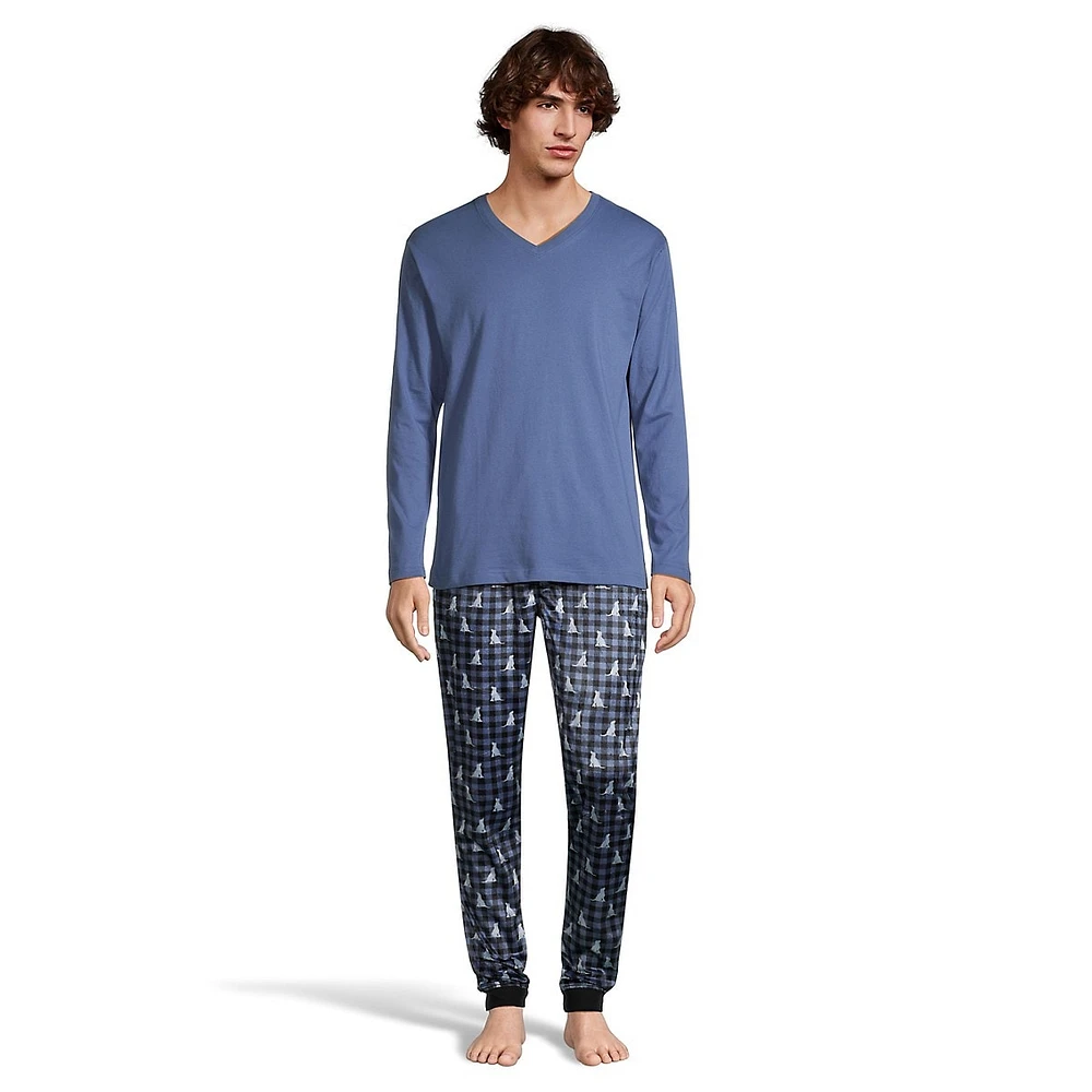 2-Piece Long-Sleeve Top & Jogger Pants Loungewear Set