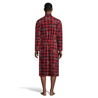 Check-Print Wrap Robe