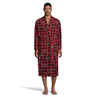 Check-Print Wrap Robe