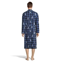 Check-Print Wrap Robe