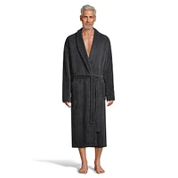 Plush Shawl-Collar Herrringbone Robe