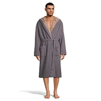 Bonded Knit & Fleece-Lined Hooded Robe