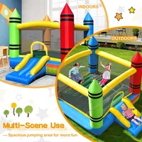 Inflatable Bounce House Kids Jumping Castle W/ Slide Ocean Balls & 480w Blower