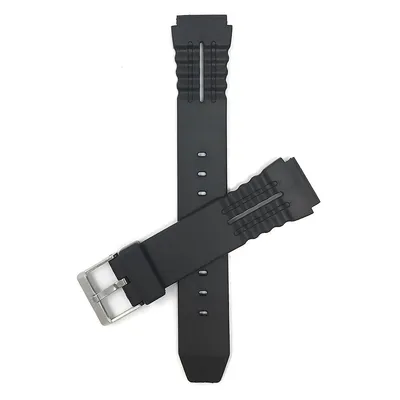 Black Rubber Sports Watch Strap, Ripples And Indents