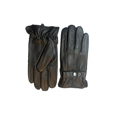 Men's Adjustable-Strap Leather Gloves