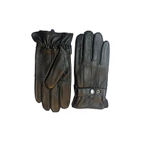 Men's Adjustable-Strap Leather Gloves