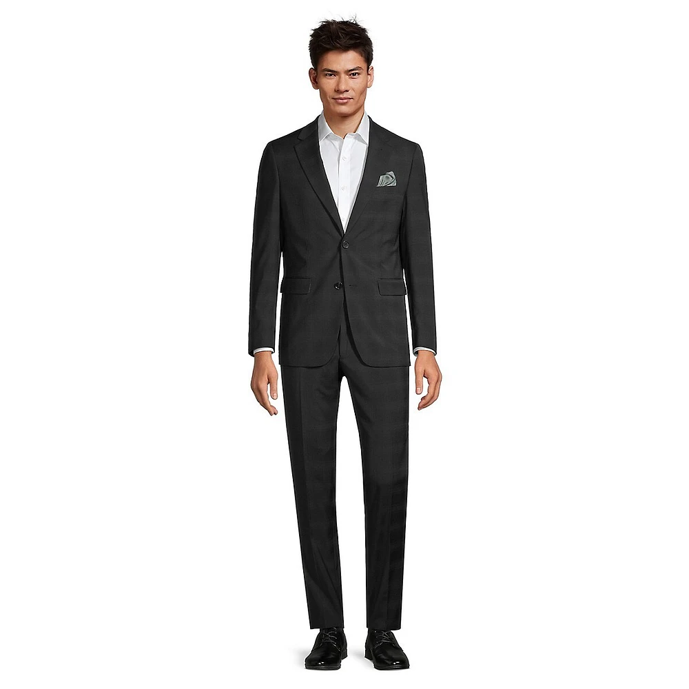 Slim-Fit Glen-Check Wool-Blend Stretch Suit