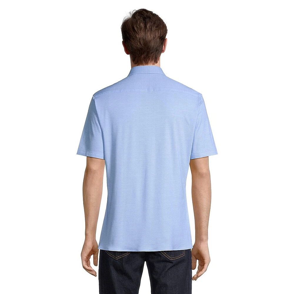 Stretch Jersey Knit Short-Sleeve Shirt