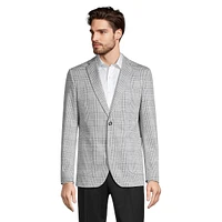 Slim-Fit Deconstructed Glen Plaid Soft Blazer