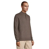 Zip-Neck Wool- Blend Pullover Sweater