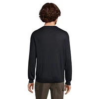 Tonal-Knit Wool-Blend Crewneck Sweater