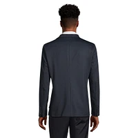 Herringbone Notch-Lapel Patch-Pocket Soft Blazer