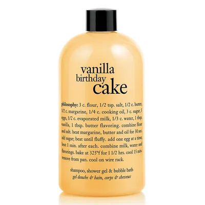 Vanilla Birthday Cake Shampoo, Shower Gel And Bubble Bath