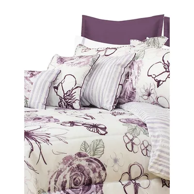 Angelica 300-Thread Count Floral-Print 7-Piece Comforter Set