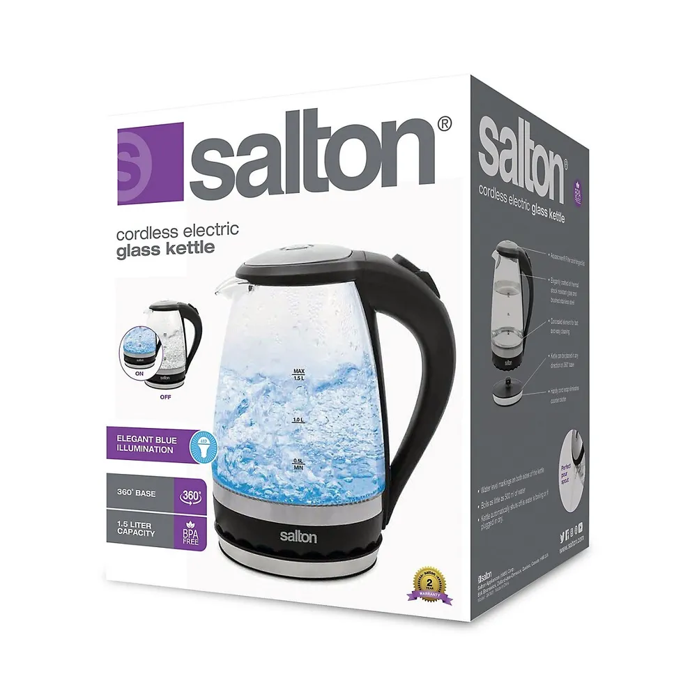 Salton - Bouilloire électrique sans fil, noir, 1.7L. Colour: black, Fr