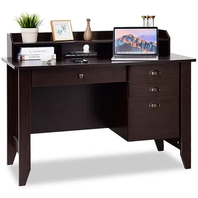 Computer Desk Pc Laptop Writing Table Workstation Student Study Furniture Brown