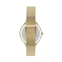 Ladies Lc07388.170 3 Hand Yellow Gold Watch With A Yellow Gold Mesh Band And A Green Dial
