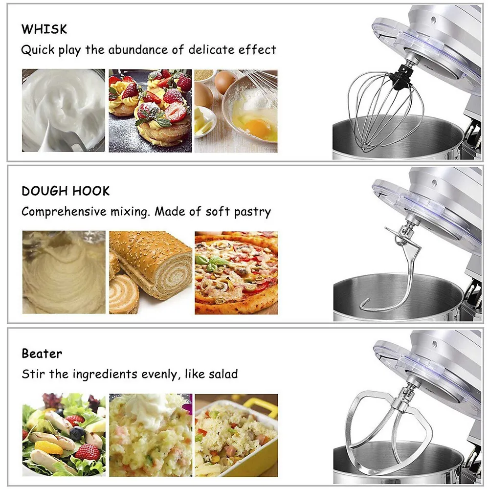 Costway 6.3Qt Tilt-Head Food Stand Mixer 6 Speed 660W w/Dough Hook