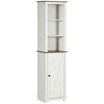 Tall Bathroom Storage Cabinet Linen Tower With Shelves