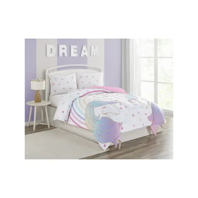 Rainbow Unicorns 3-Piece Comforter Set