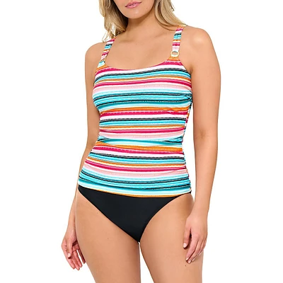 D-Cup Striped Tankini Top