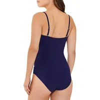 Elevated Palm One-Piece Bandeau Swimsuit