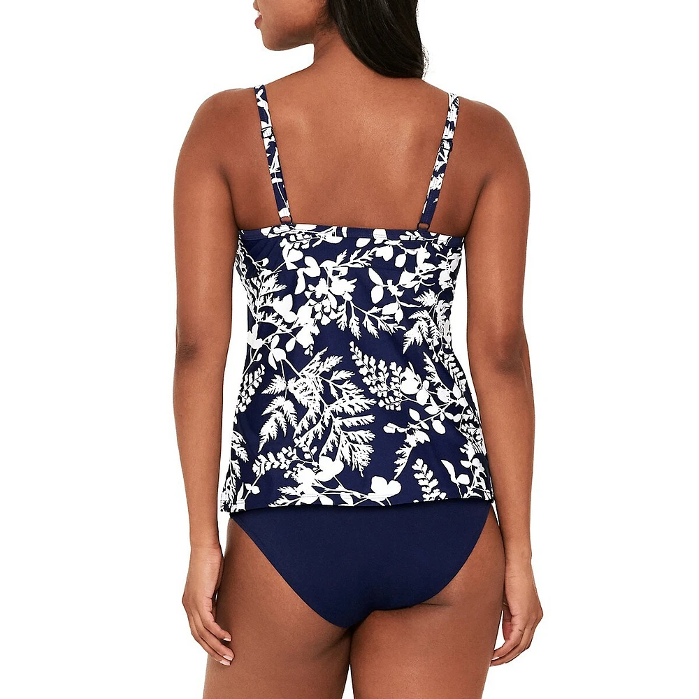 Haut tankini torsadé imprimé