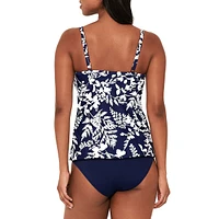 Haut tankini torsadé imprimé