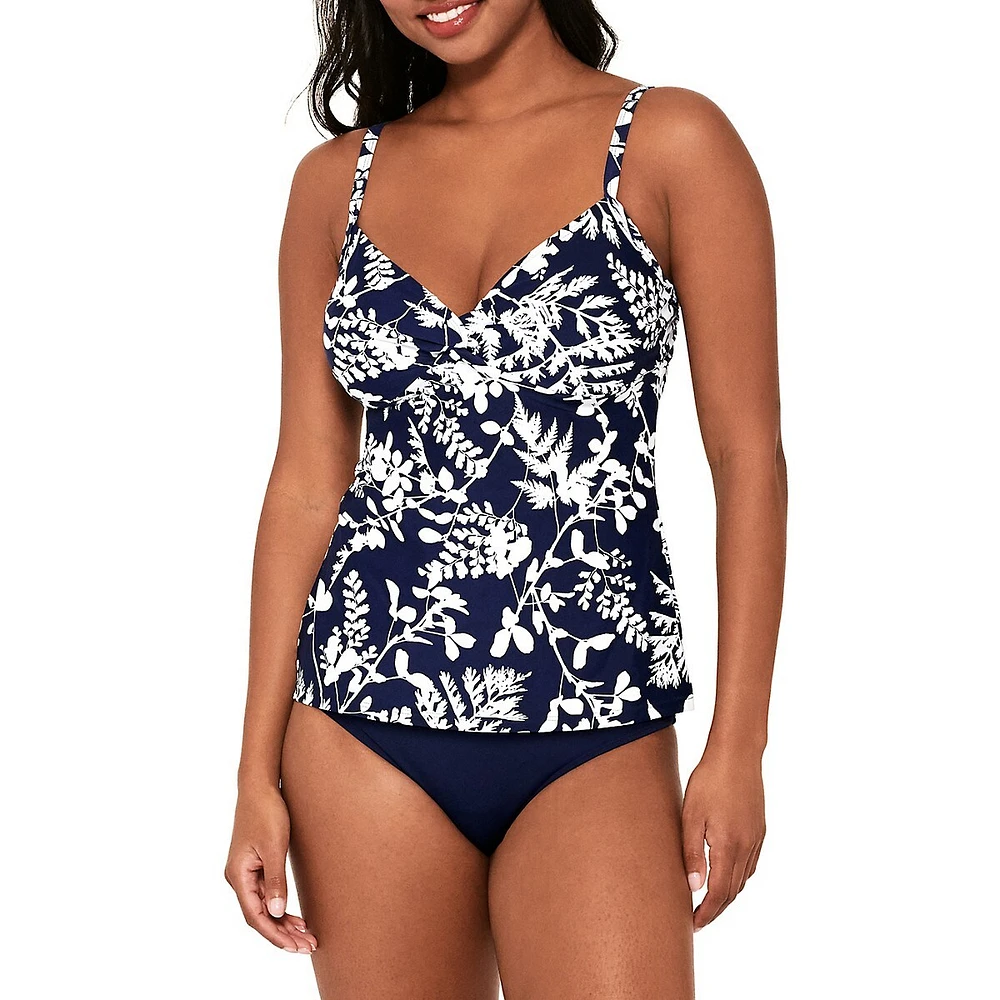 Haut tankini torsadé imprimé
