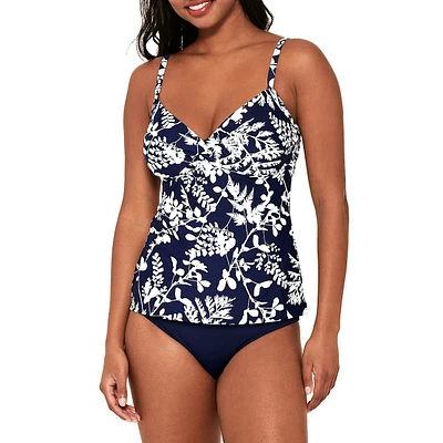 Haut tankini torsadé imprimé
