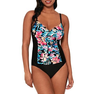Maillot de bain une pièce à panneaux imprimés