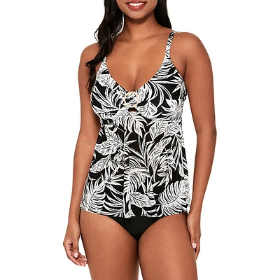 Haut tankini volant imprimé