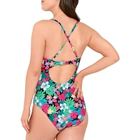 Midnight Tropicana Keyhole One-Piece Swimsuit