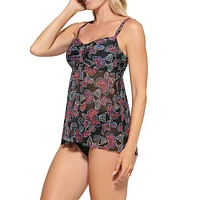 Printed Flyaway Tankini Top