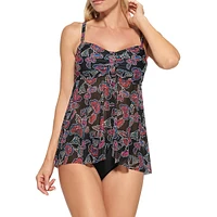 Printed Flyaway Tankini Top