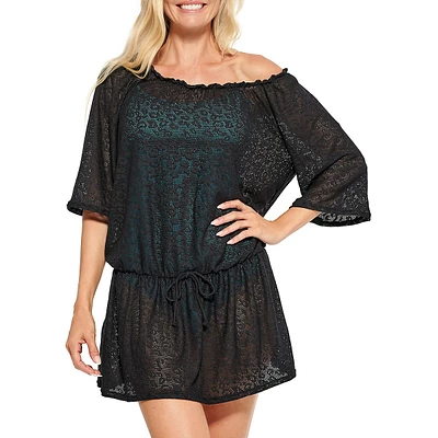 Boho Openwork Swim Coverup Dress